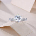 Goddess's Blessing - A Wedding Ring Set With 2-carat Top-quality Moissanite S925 Silver And Platinum-plated Diamond. The Ring Can Be Inspected With A Diamond Pen - IVOIRART.COM