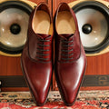 Goodyear Handmade Shoes Super Pointed Toe Wine Red Personality - IVOIRART.COM