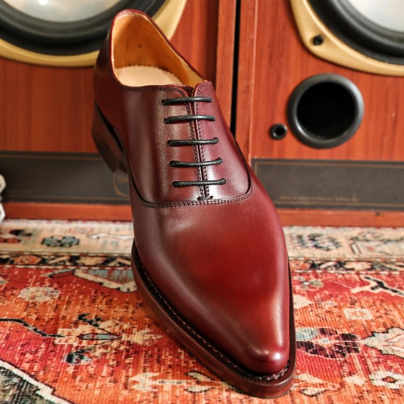 Goodyear Handmade Shoes Super Pointed Toe Wine Red Personality - IVOIRART.COM