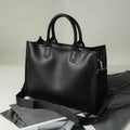 Grand sac bandoulière commuter grande capacité pour le quotidien en PU noir style - IVOIRART.COM