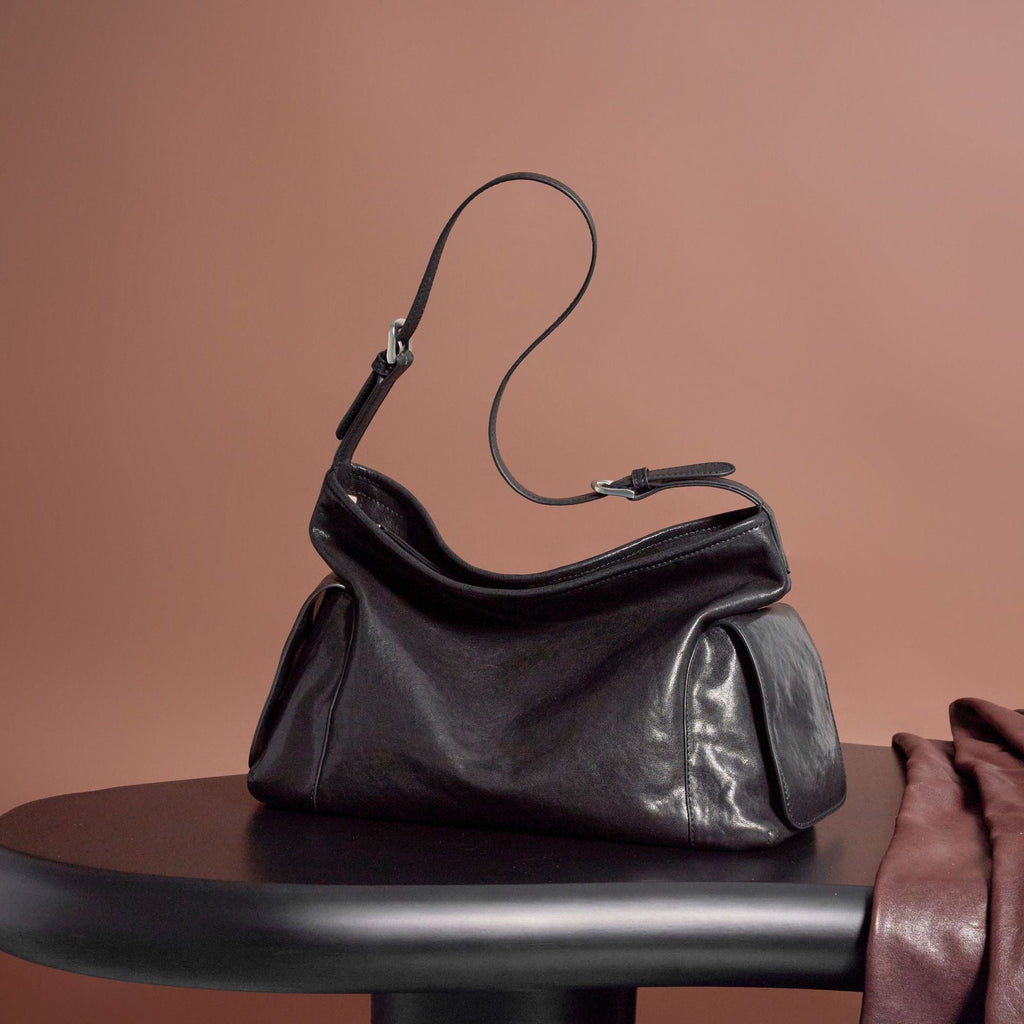 Grand sac bandoulière en cuir végétal tanné – spacieux, élégant et polyvalent XL - IVOIRART.COM