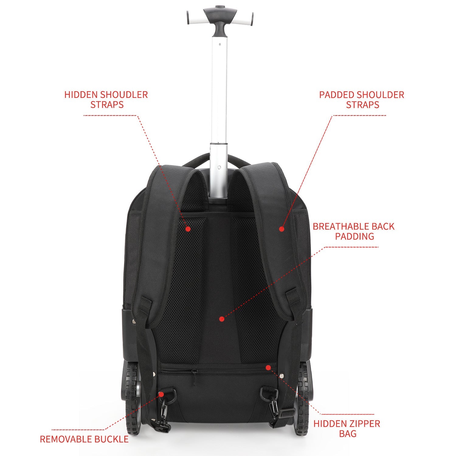 Grand sac trolley 18 pouces grande capacité avec système anti-fatigue - IVOIRART.COM