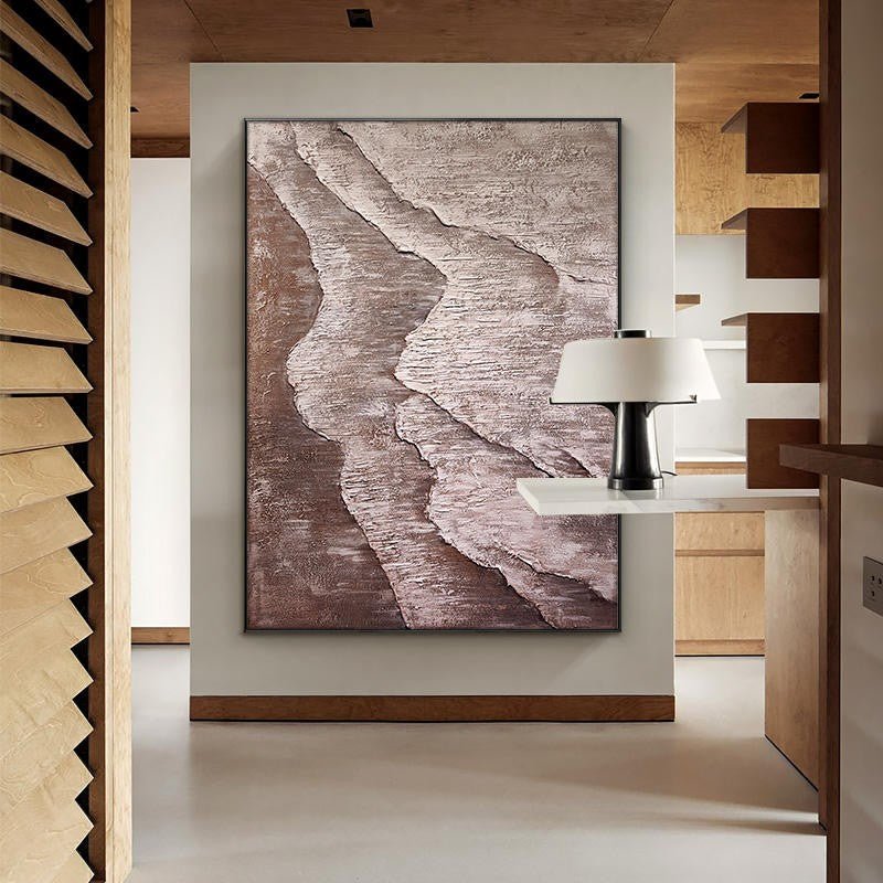 Grande peinture à l'huile abstraite faite main, vagues texturées toile moderne!! - IVOIRART.COM