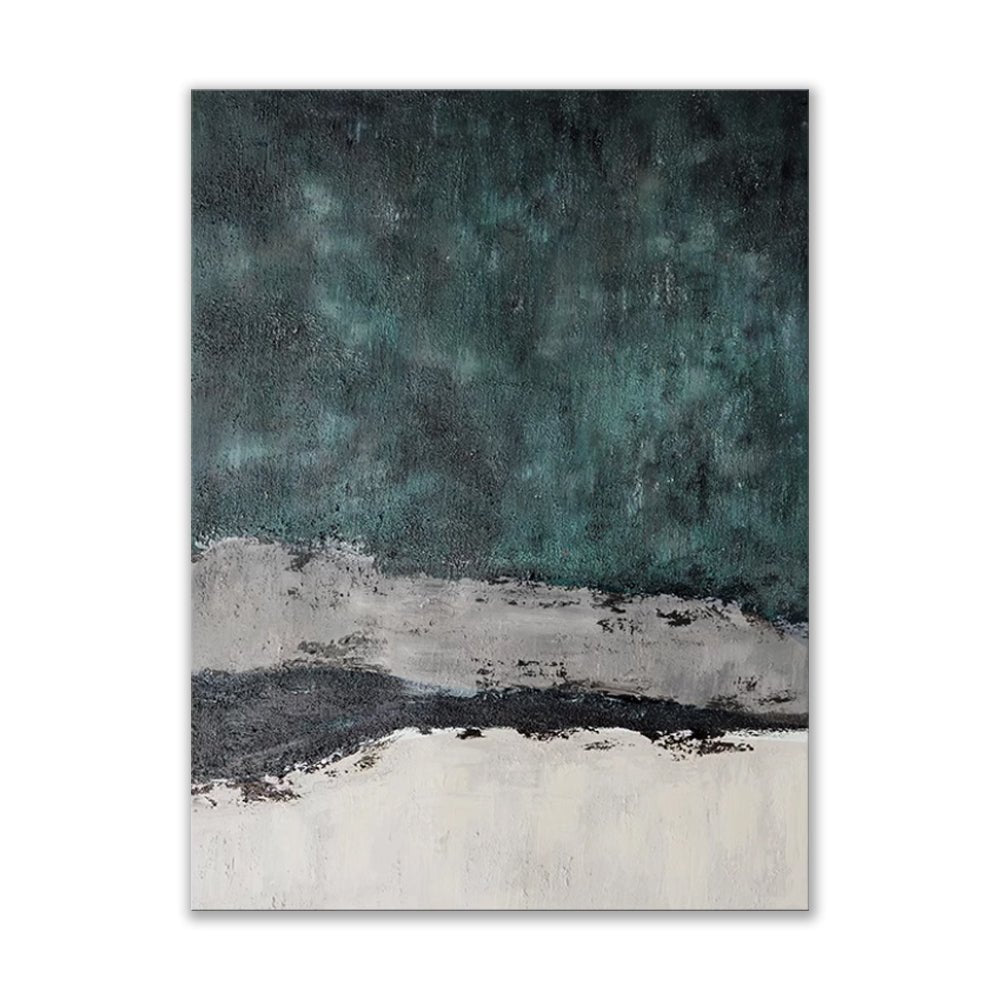 Grande peinture abstraite faite main vert rétro texture Wabi-sabi moderne salons - IVOIRART.COM