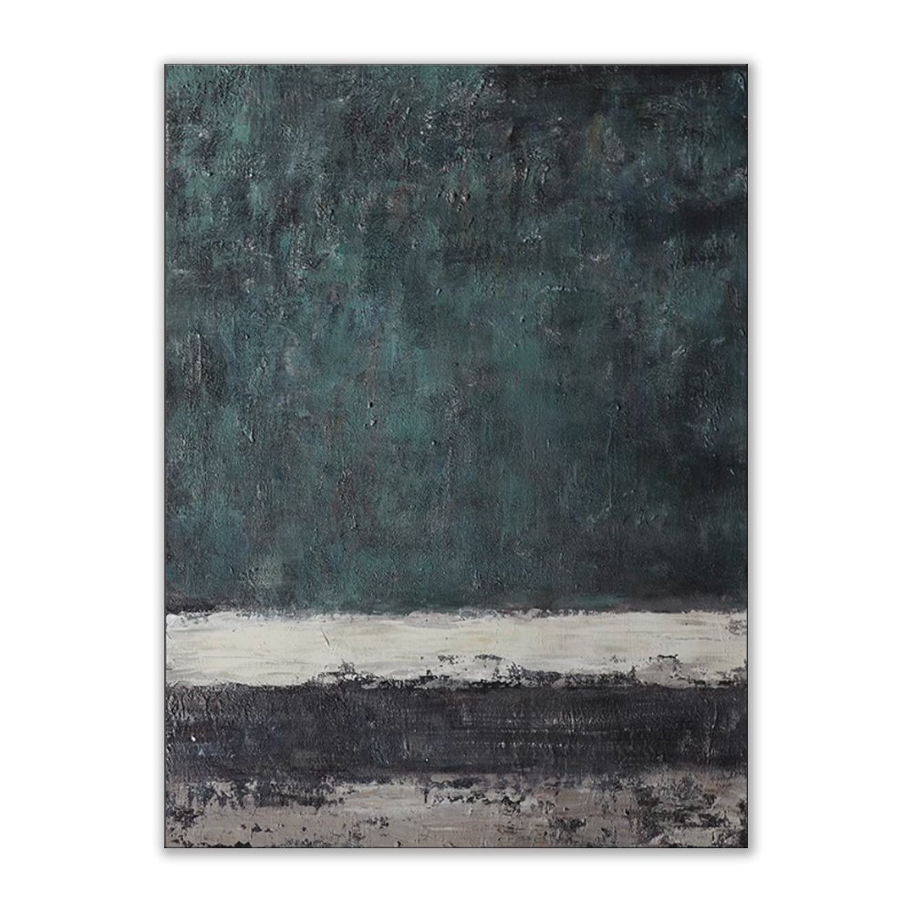 Grande peinture abstraite faite main vert rétro texture Wabi-sabi moderne salons - IVOIRART.COM