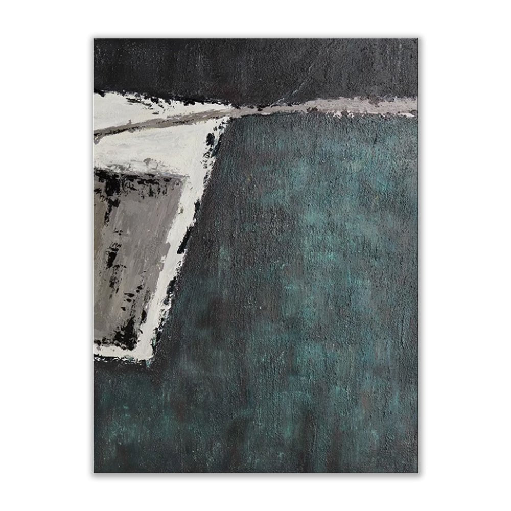 Grande peinture abstraite faite main vert rétro texture Wabi-sabi moderne salons - IVOIRART.COM
