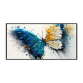 Grande toile abstraite peinte à la main papillon vibrant déco murale pour salon. - IVOIRART.COM