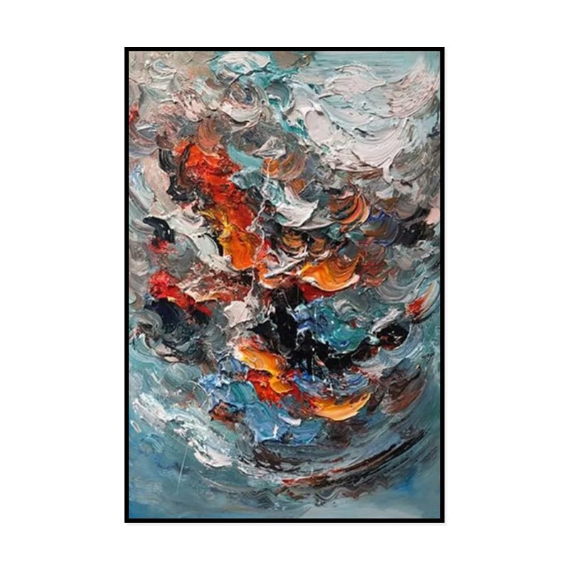 Grande toile huile 3D colorée texturée, peinture abstraite originale faite main! - IVOIRART.COM