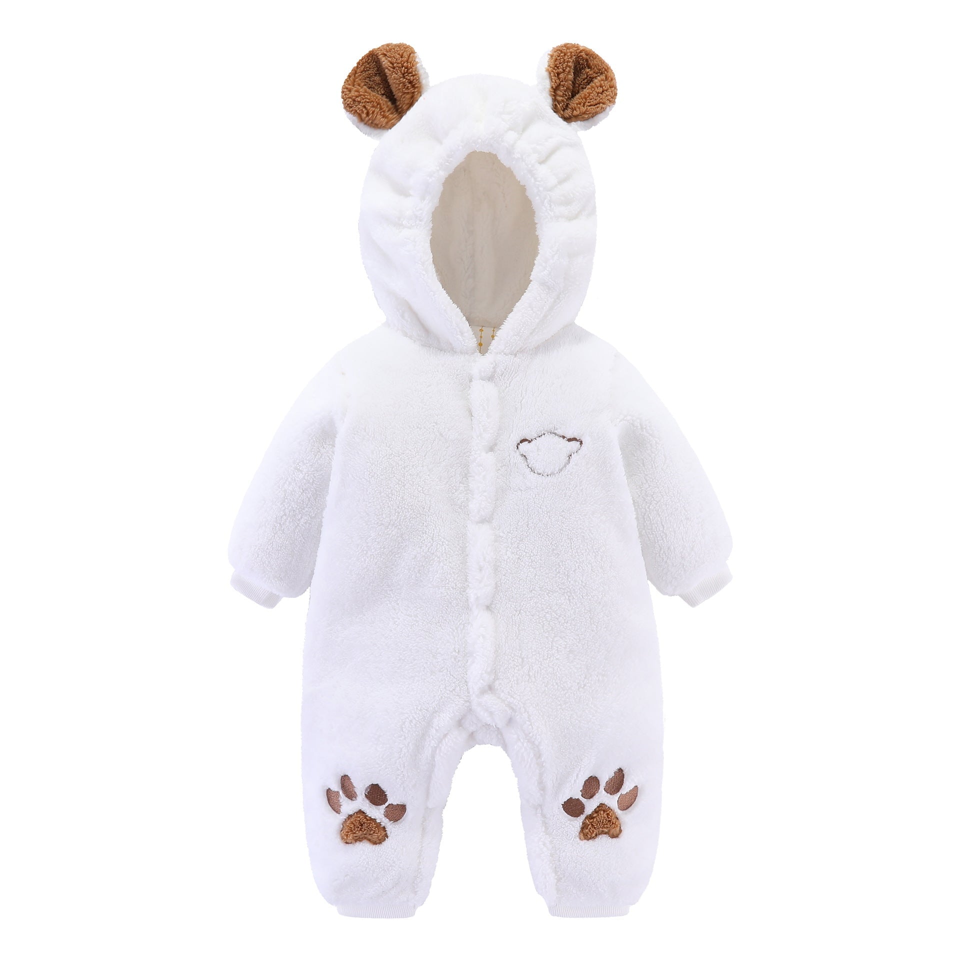 Grenouillère matelassée pour nouveau - né en velours, vêtement bébé confortable et chaud - IVOIRART.COM