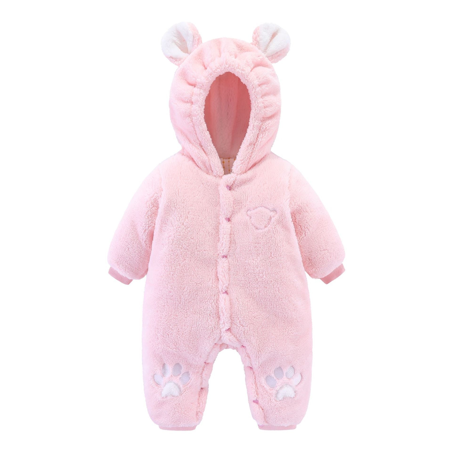 Grenouillère matelassée pour nouveau - né en velours, vêtement bébé confortable et chaud - IVOIRART.COM