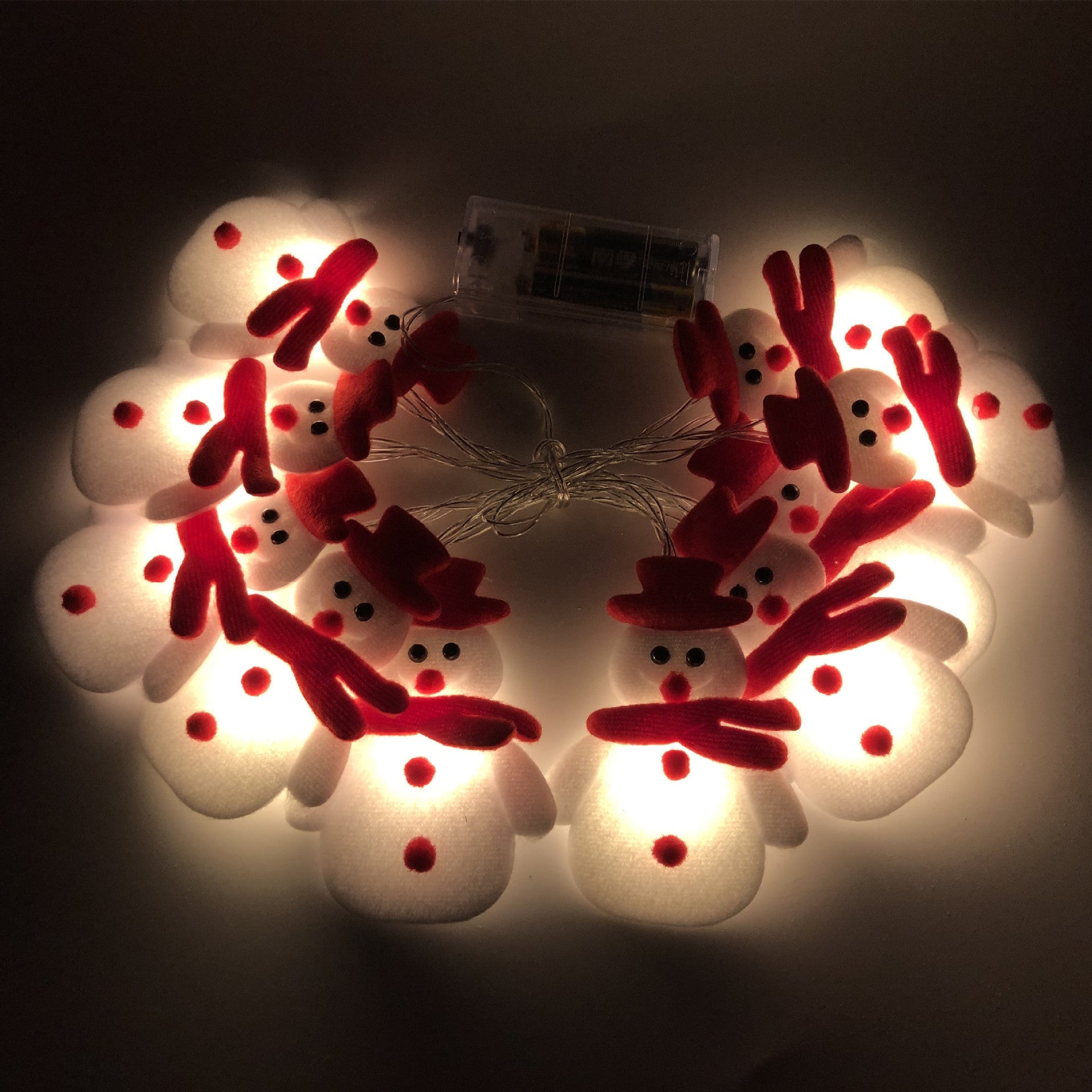 Guirlande lumineuse à LED bonhomme de neige Noël décoration pour maison Fête - IVOIRART.COM