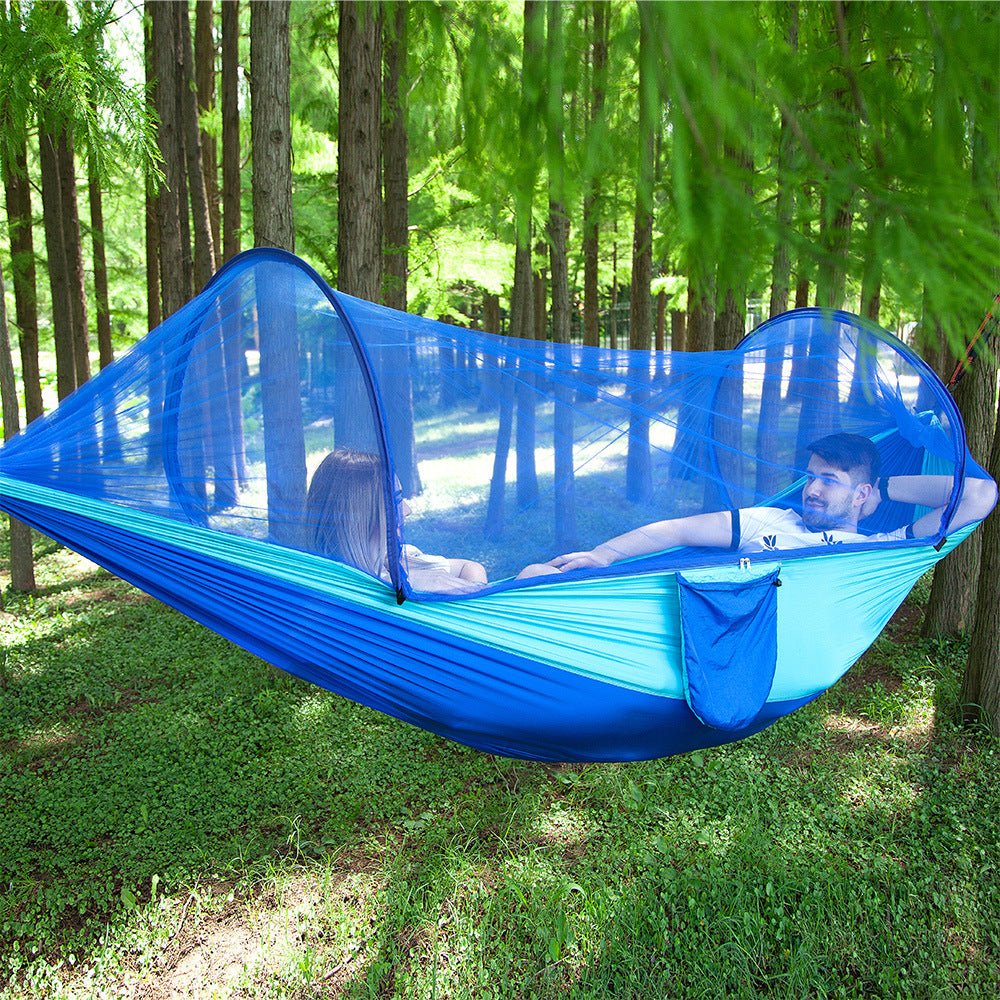Hamac Automatique à Ouverture Rapide avec Moustiquaire Intégrée Confortable - IVOIRART.COM
