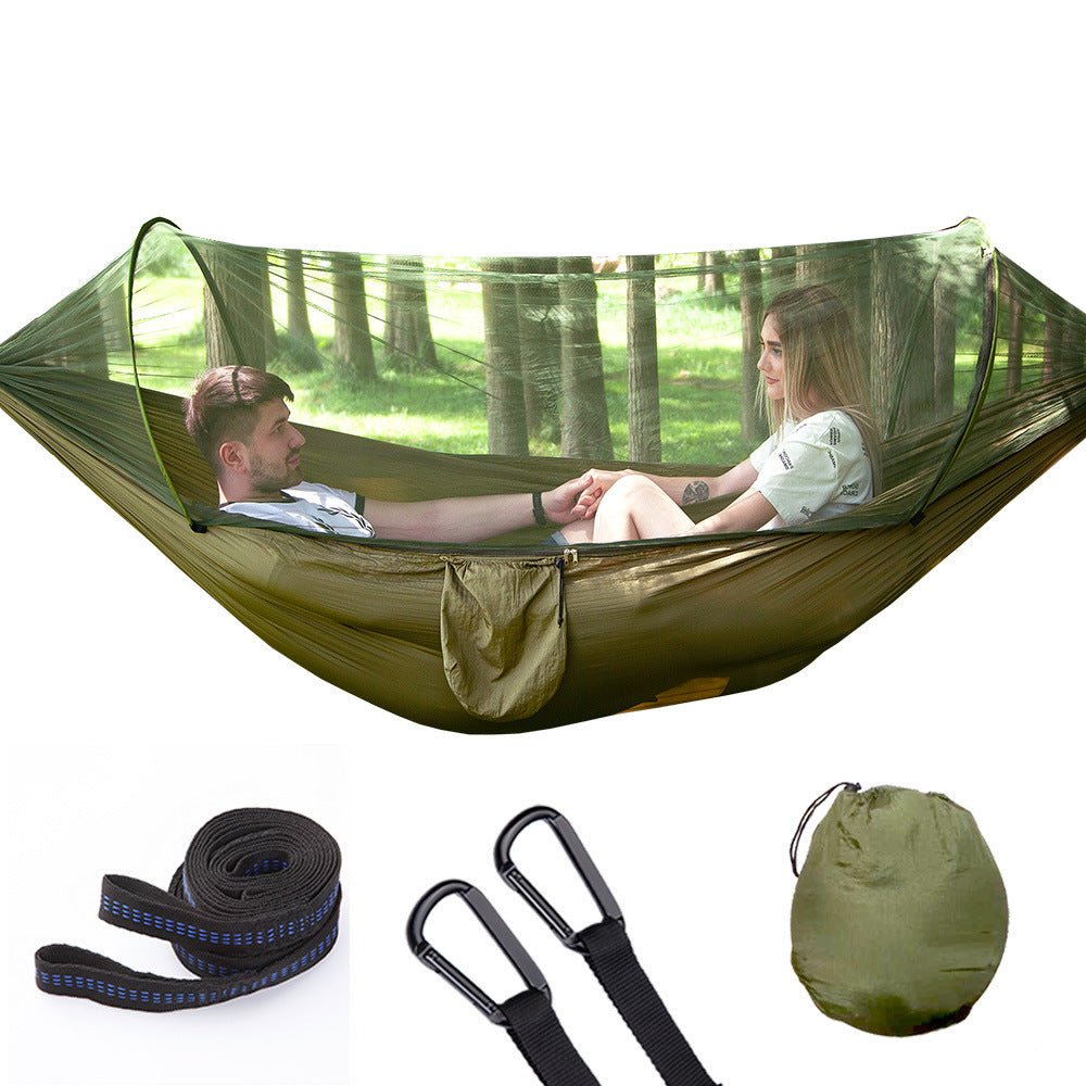 Hamac Automatique à Ouverture Rapide avec Moustiquaire Intégrée Confortable - IVOIRART.COM