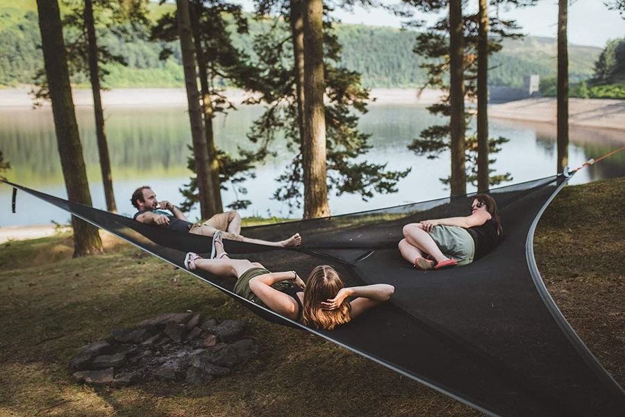Hamac Multi-personnes Design Triangulaire Portable Tapis Aérien Multifonction 3 Points - IVOIRART.COM
