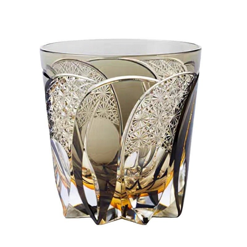 Hand Carved Crystal Glass Whiskey Glass - IVOIRART.COM