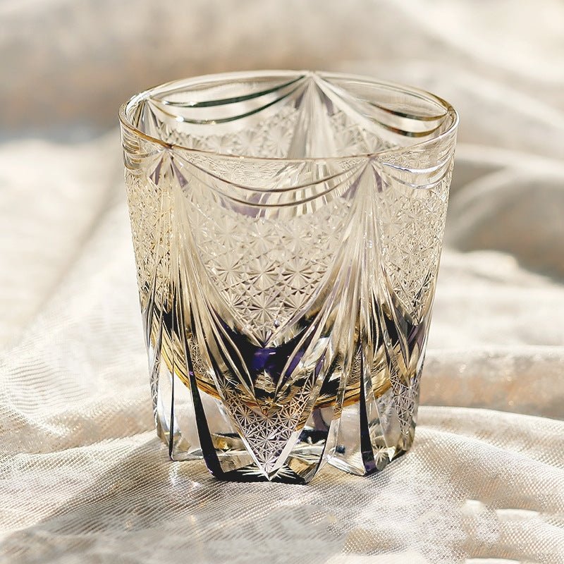 Hand Carved Crystal Glass Whiskey Glass - IVOIRART.COM