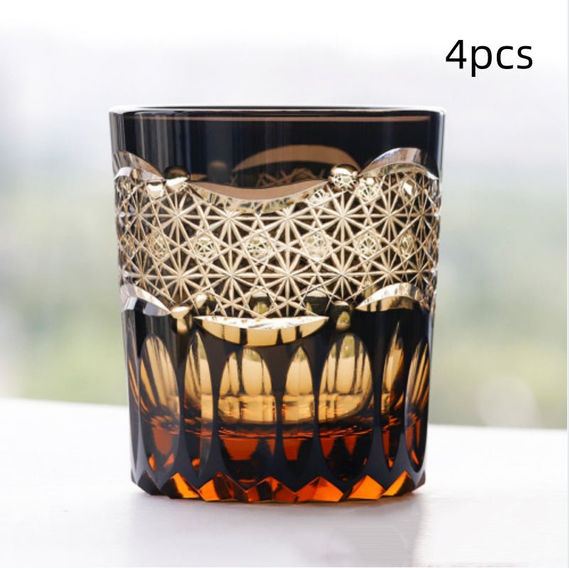 Hand Carved Crystal Glass Whiskey Glass - IVOIRART.COM