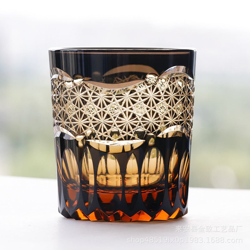 Hand Carved Crystal Glass Whiskey Glass - IVOIRART.COM