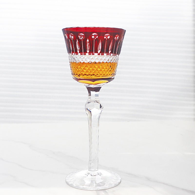 Hand Carved Red Wine Glass Crystal Glass - IVOIRART.COM
