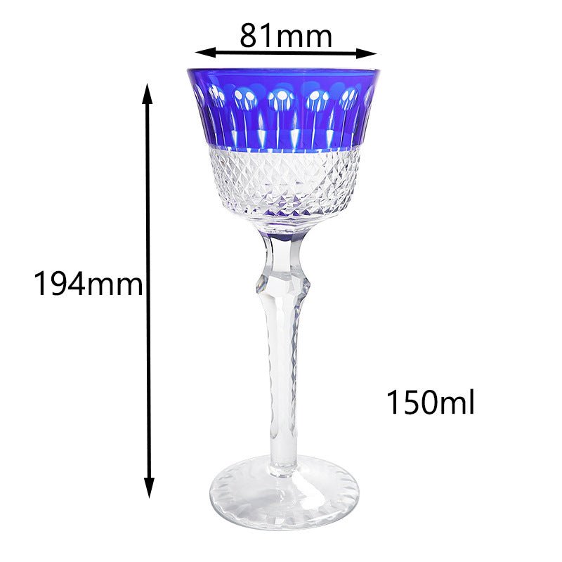 Hand Carved Red Wine Glass Crystal Glass - IVOIRART.COM