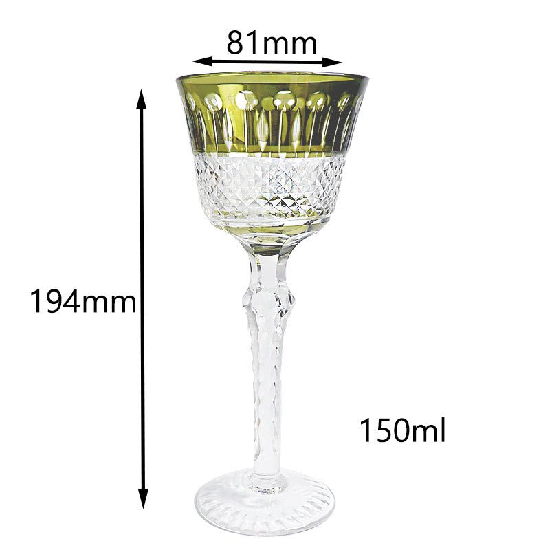 Hand Carved Red Wine Glass Crystal Glass - IVOIRART.COM
