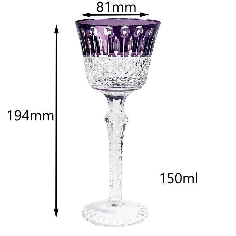 Hand Carved Red Wine Glass Crystal Glass - IVOIRART.COM