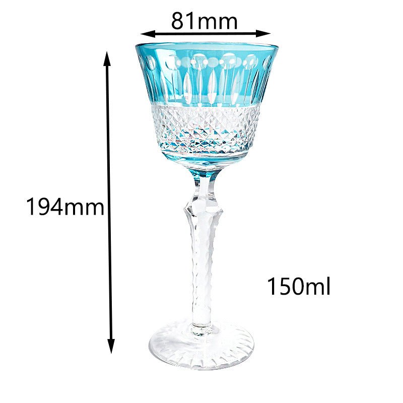 Hand Carved Red Wine Glass Crystal Glass - IVOIRART.COM