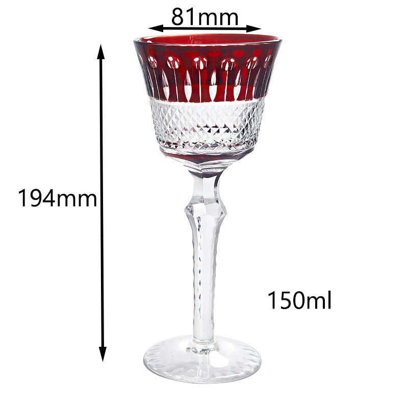 Hand Carved Red Wine Glass Crystal Glass - IVOIRART.COM