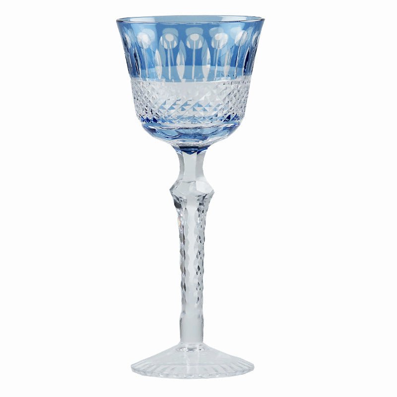 Hand Carved Red Wine Glass Crystal Glass - IVOIRART.COM