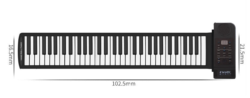 Hand roll piano 61 key folding piano thickening hand feel portable roll piano beginner keyboard - IVOIRART.COM