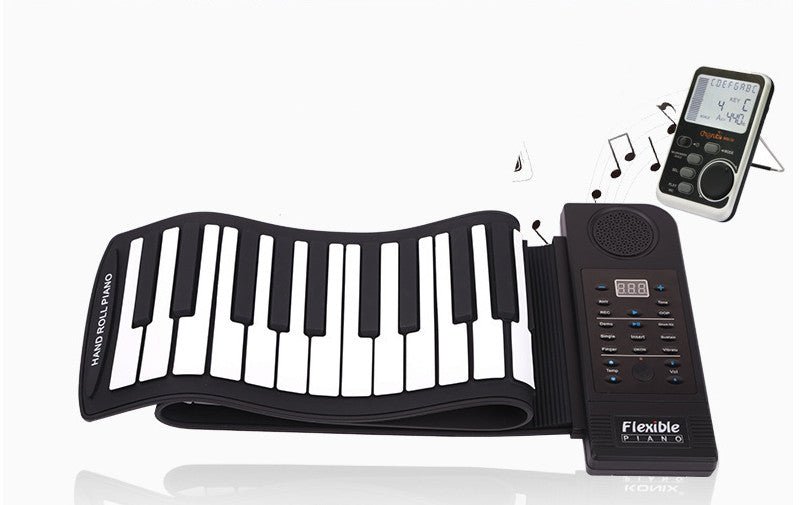 Hand roll piano 61 key folding piano thickening hand feel portable roll piano beginner keyboard - IVOIRART.COM
