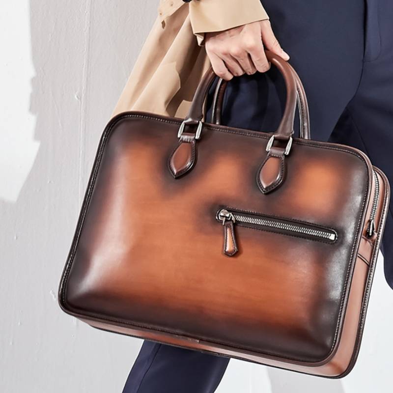 Hand-rubbed Vintage Business Bag - IVOIRART.COM