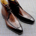 Handmade Men's Leather Boots With Cowhide Soles - IVOIRART.COM