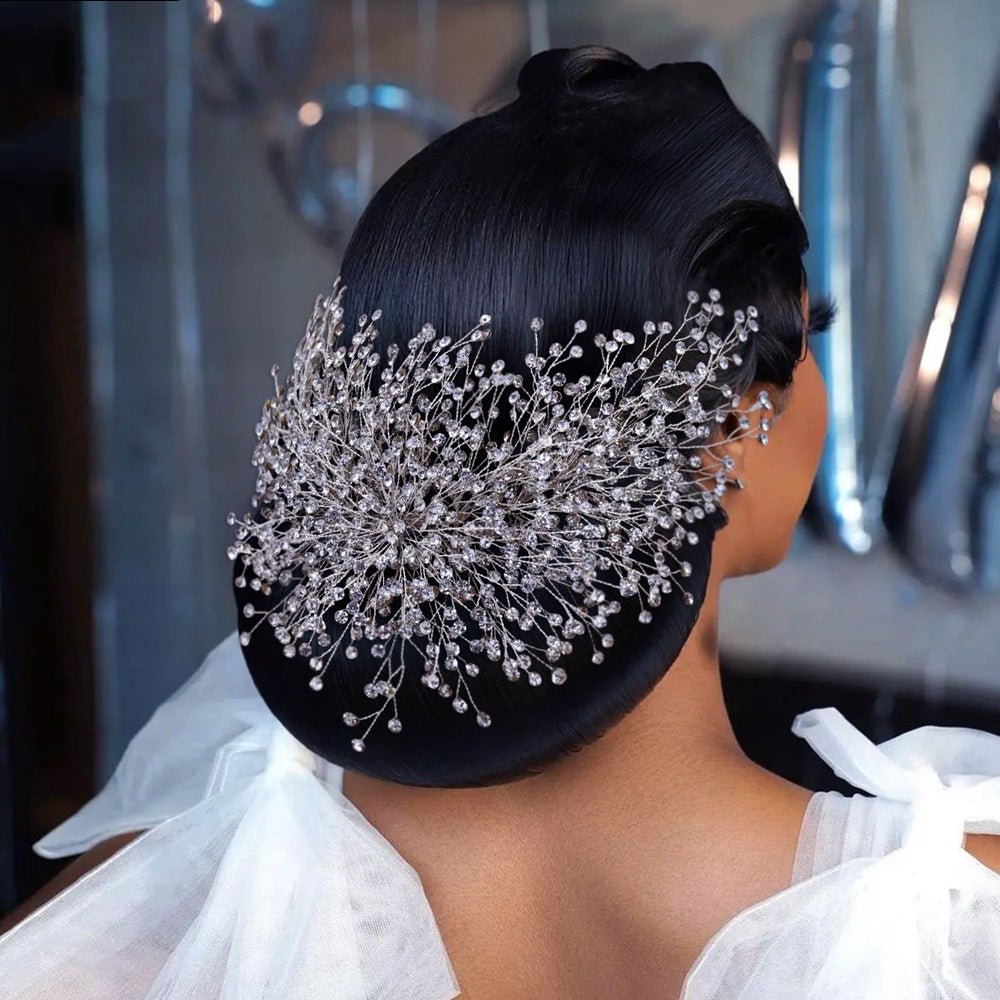 Handmade Rhinestone Headdress Wedding Hair Accessories - IVOIRART.COM