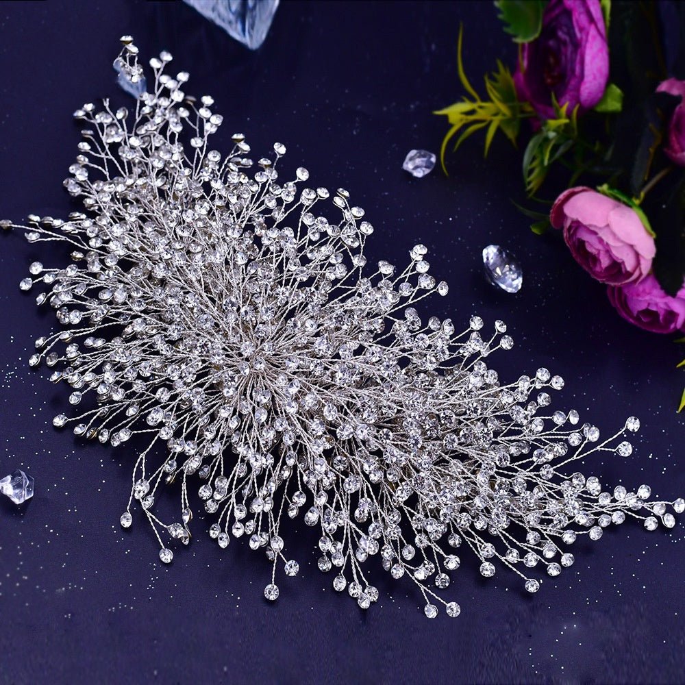 Handmade Rhinestone Headdress Wedding Hair Accessories - IVOIRART.COM