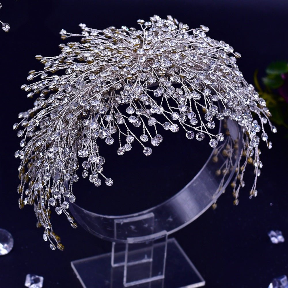 Handmade Rhinestone Headdress Wedding Hair Accessories - IVOIRART.COM