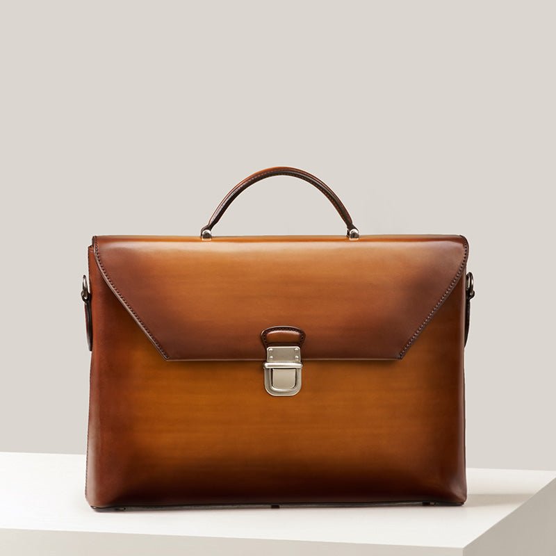 Handmade Vintage Crossbody Flap Business Bag - IVOIRART.COM