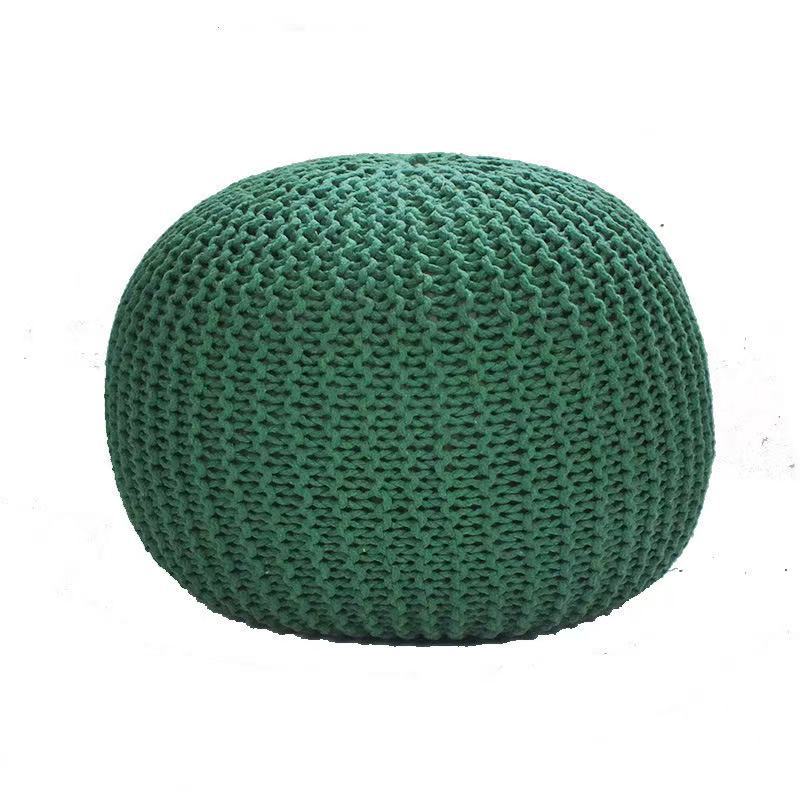 Handwoven Round Simple Round Ottoman Home Decor Ball Cushion Cover - IVOIRART.COM