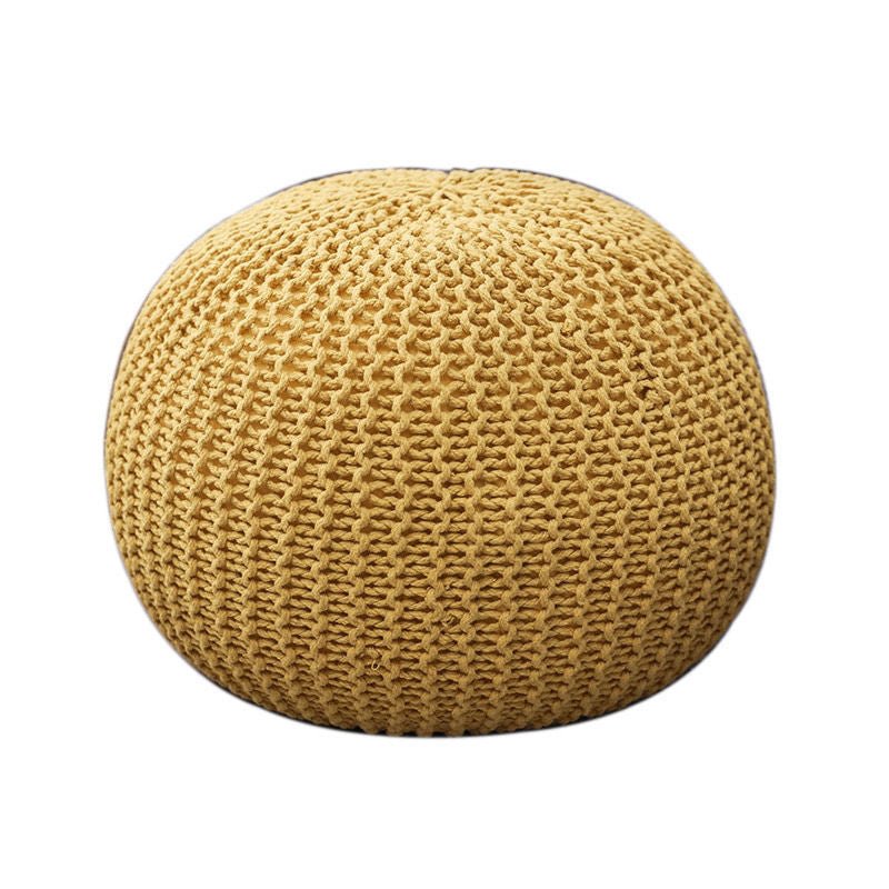 Handwoven Round Simple Round Ottoman Home Decor Ball Cushion Cover - IVOIRART.COM