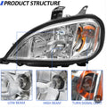 Headlight Assembly For 2004-2017 Freightliner Columbia Chrome Housing And Amber Reflective Headlights Left And Right Pairs Halogen Bulbs Included - IVOIRART.COM