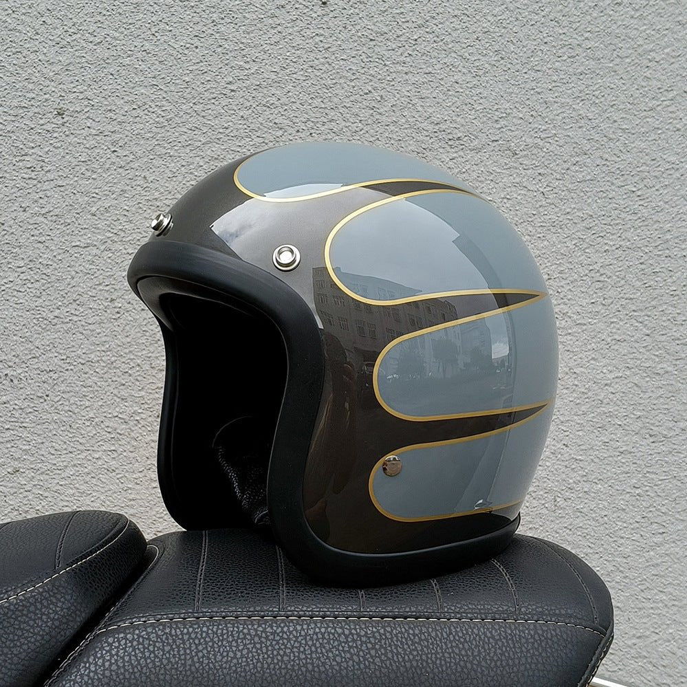 Helmet Half Helmet Retro Helmet FRP Motorcycle Helmet - IVOIRART.COM