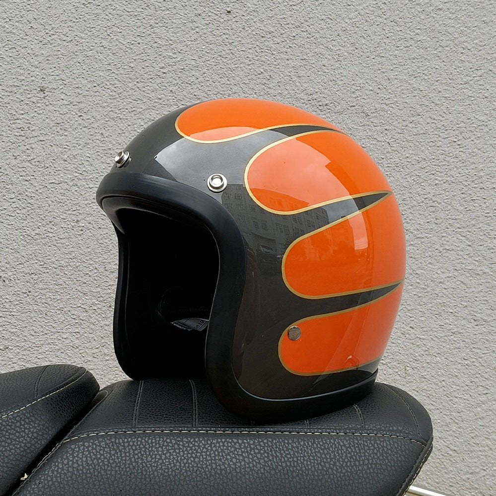 Helmet Half Helmet Retro Helmet FRP Motorcycle Helmet - IVOIRART.COM