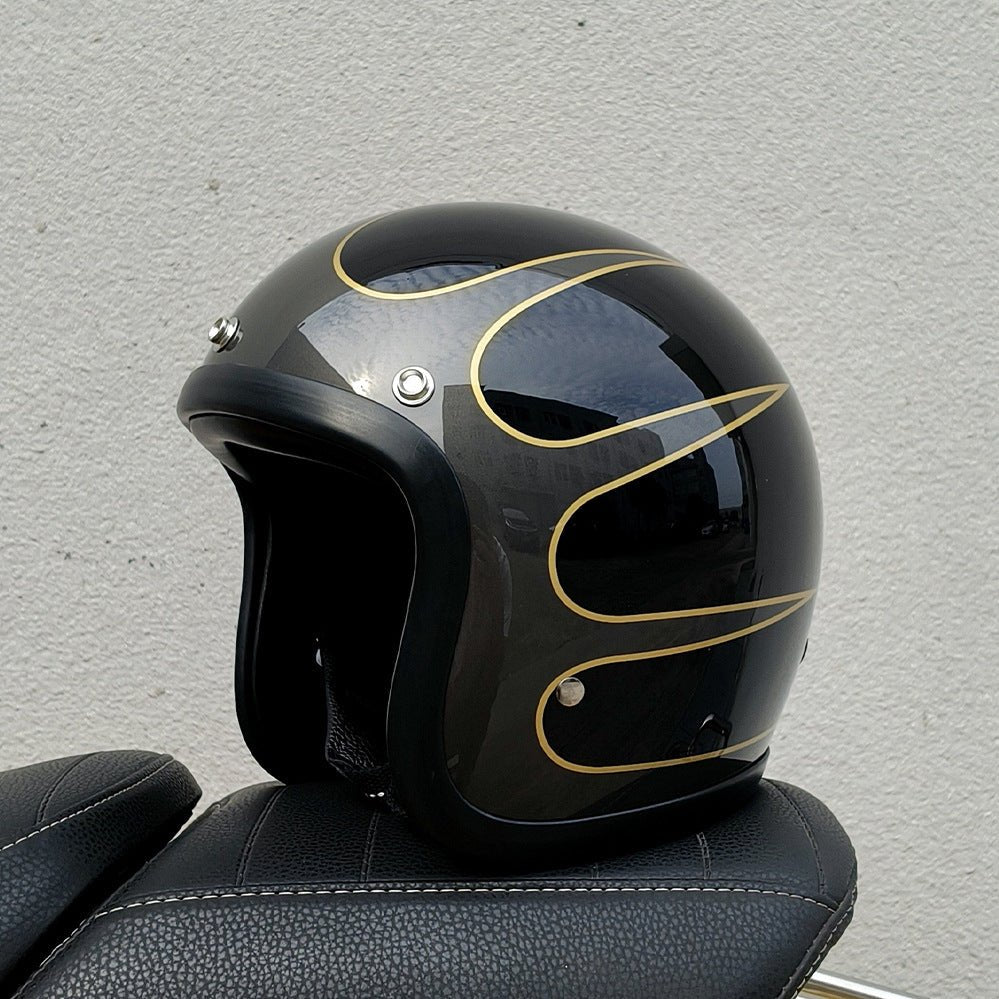 Helmet Half Helmet Retro Helmet FRP Motorcycle Helmet - IVOIRART.COM