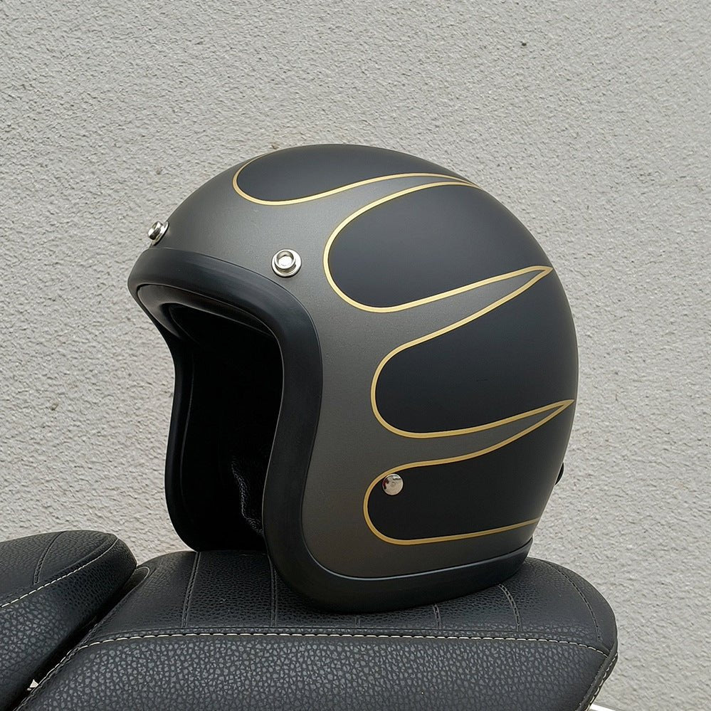 Helmet Half Helmet Retro Helmet FRP Motorcycle Helmet - IVOIRART.COM