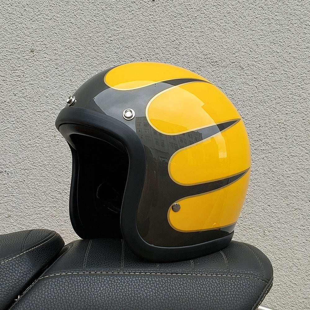 Helmet Half Helmet Retro Helmet FRP Motorcycle Helmet - IVOIRART.COM