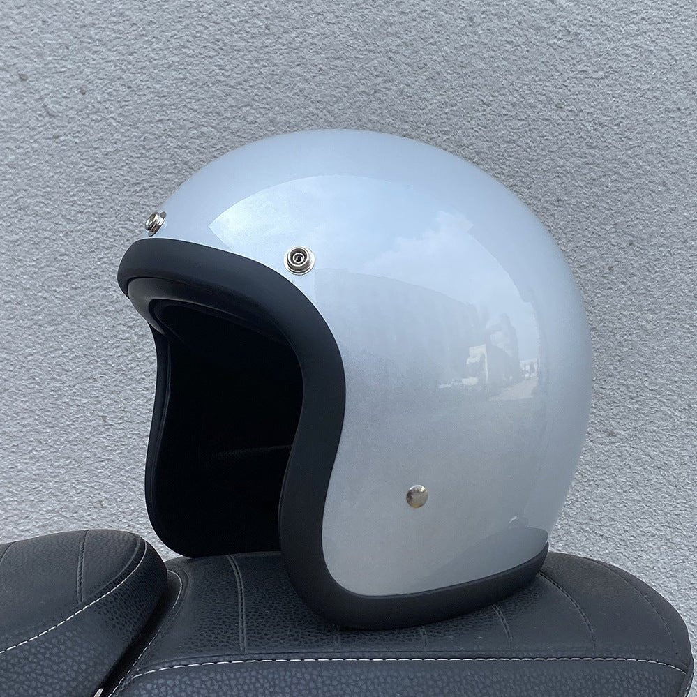 Helmet Half Helmet Retro Helmet FRP Motorcycle Helmet - IVOIRART.COM