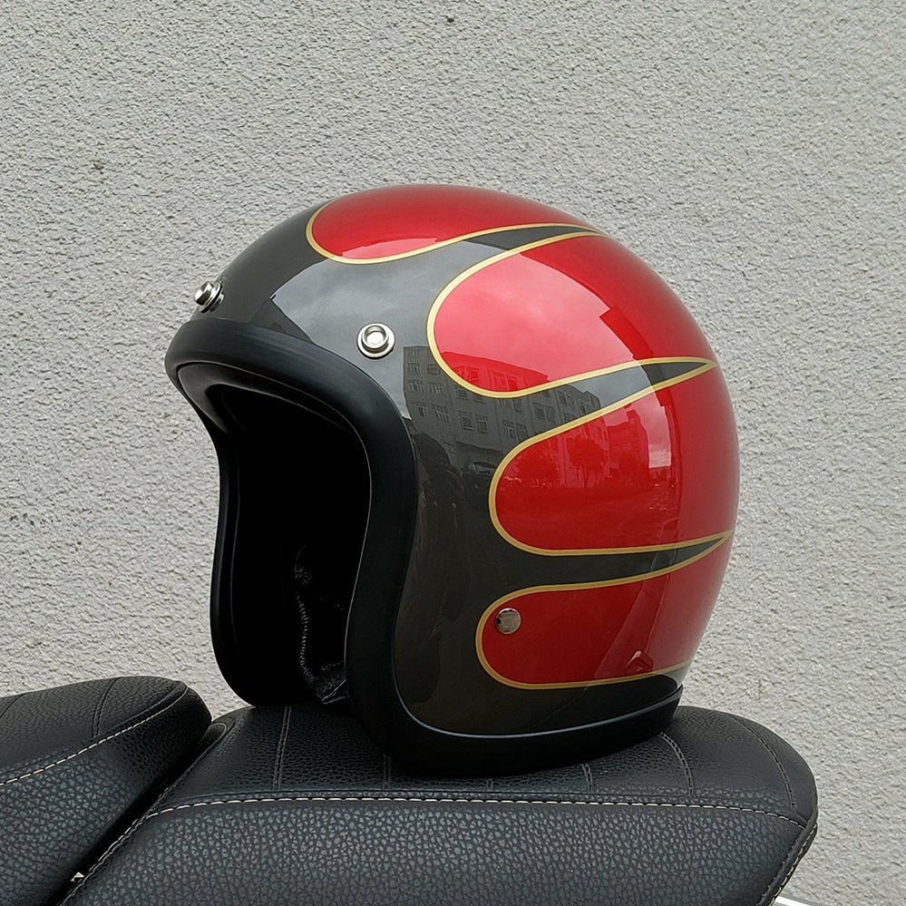 Helmet Half Helmet Retro Helmet FRP Motorcycle Helmet - IVOIRART.COM