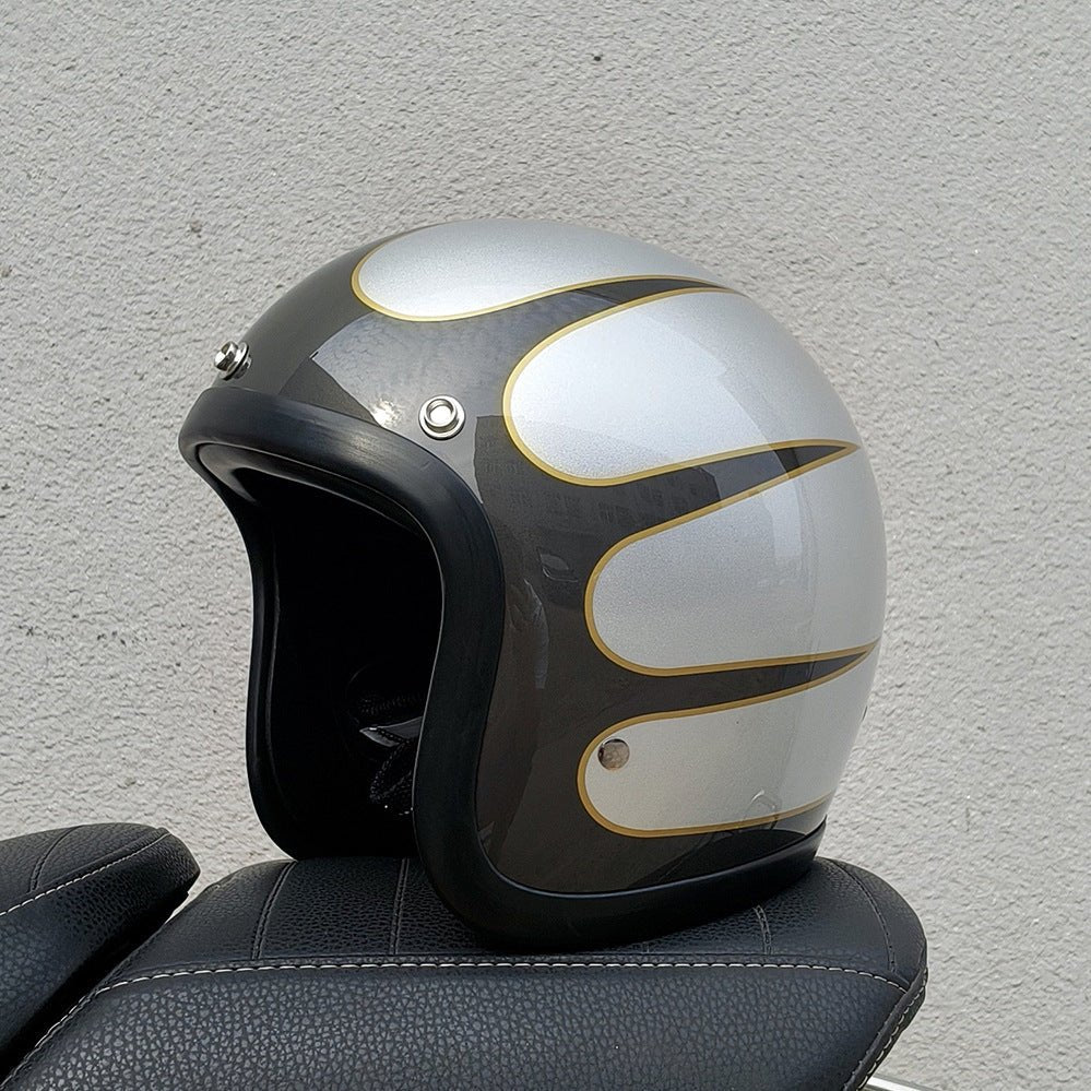 Helmet Half Helmet Retro Helmet FRP Motorcycle Helmet - IVOIRART.COM