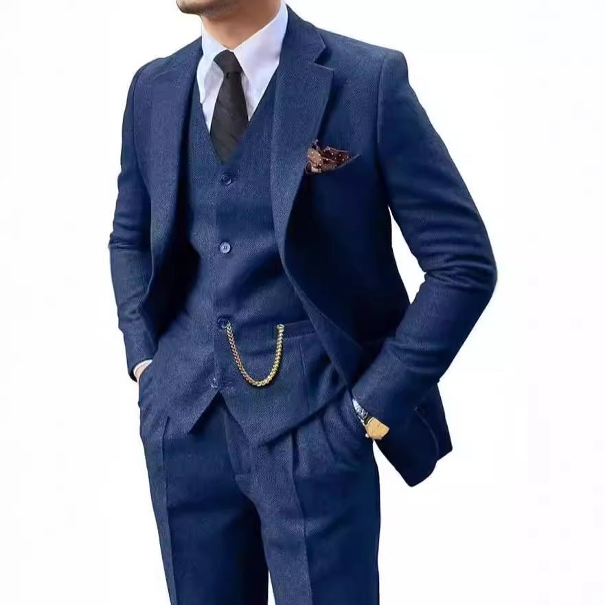 Herringbone Men's Suit Slim Fit - IVOIRART.COM