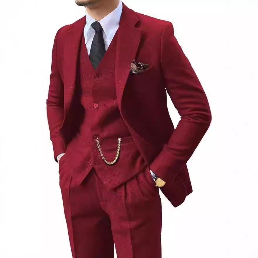 Herringbone Men's Suit Slim Fit - IVOIRART.COM